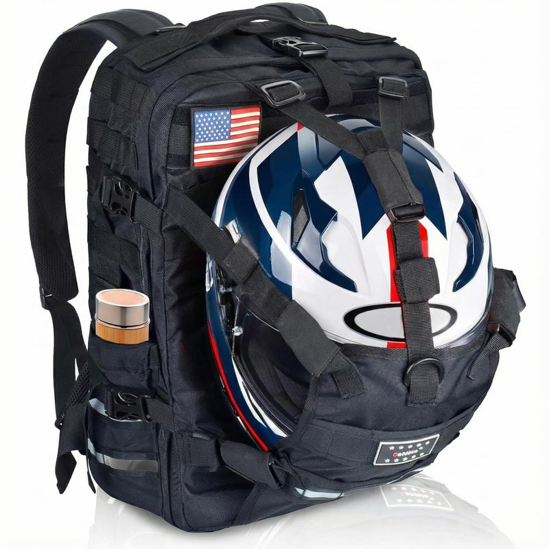 Sresk Large Capacity Motorcycle Helmet Backpack, Motorcycle Riding Hiking Backpack for Cycling - Image 1